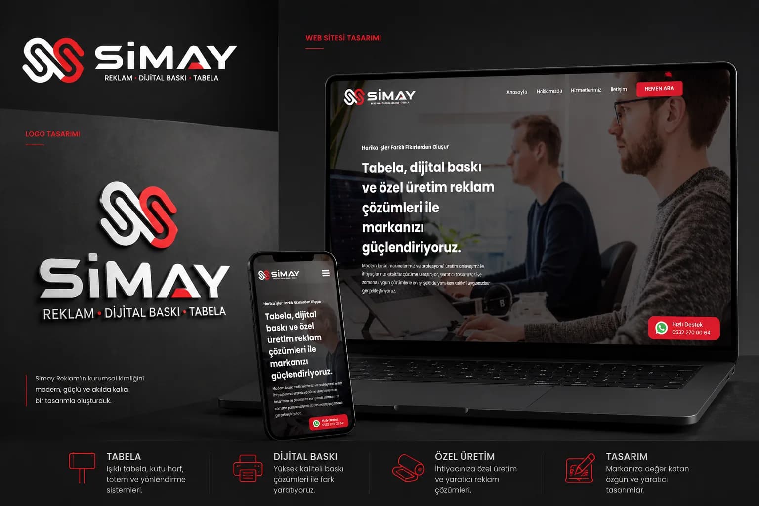 Simay Reklam web sitesi görünümü